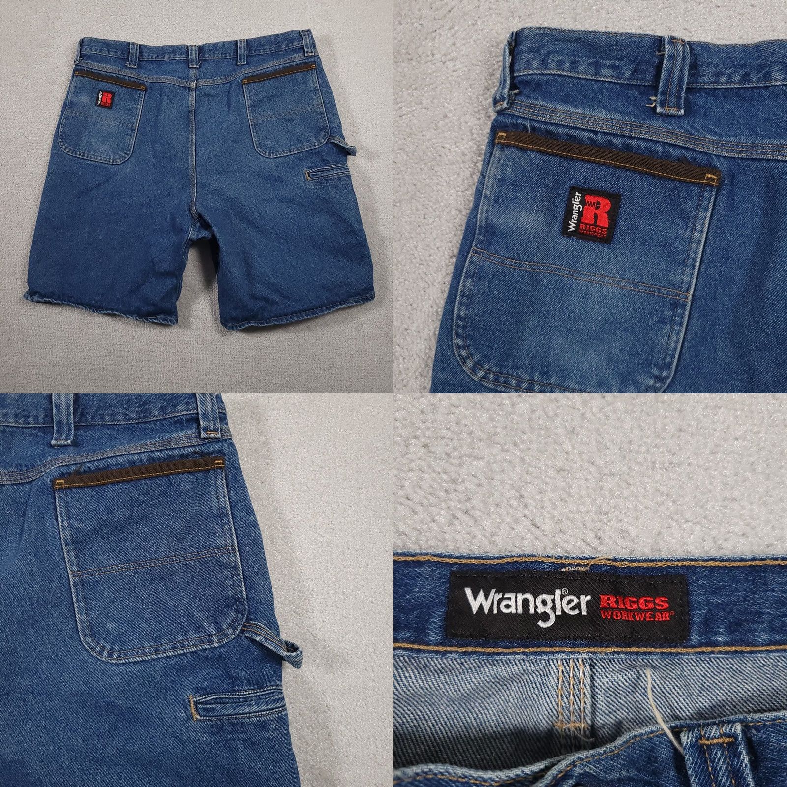 Wrangler VINTAGE Wrangler Riggs Workwear Carpenter Jean Shorts Mens 44 Grunge Denim Linen Blue 10 in Inseam Pants Mens Size US 44 / EU 60 - 9 Thumbnail