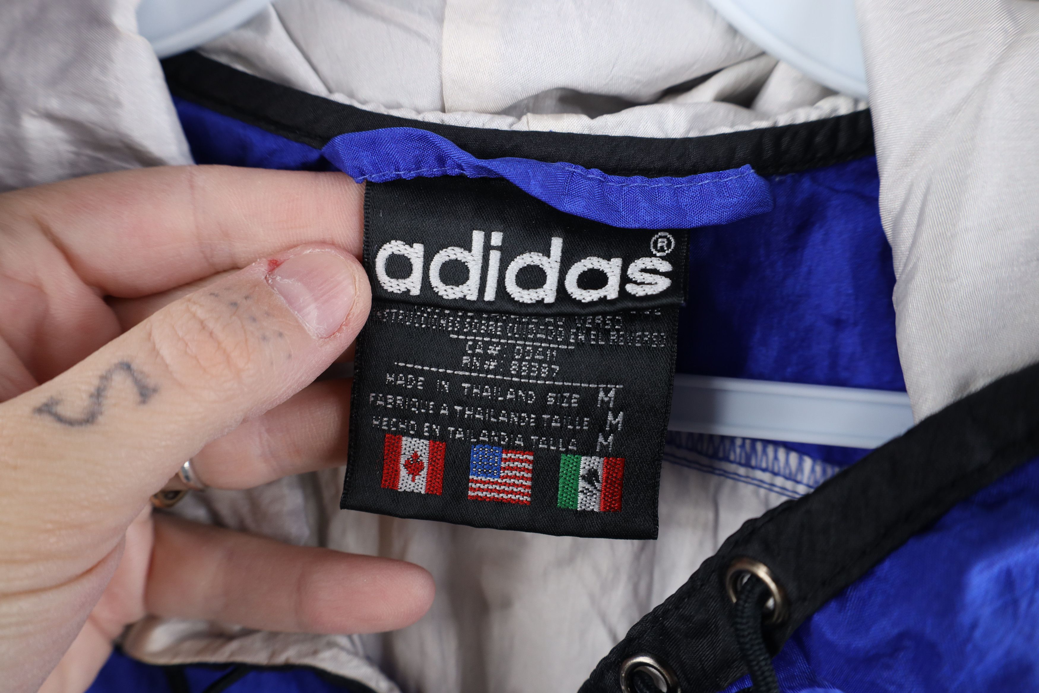 Adidas Vintage 90s Adidas Striped Hooded Anorak Windbreaker Jacket Size US M / EU 48-50 / 2 - 11 Thumbnail