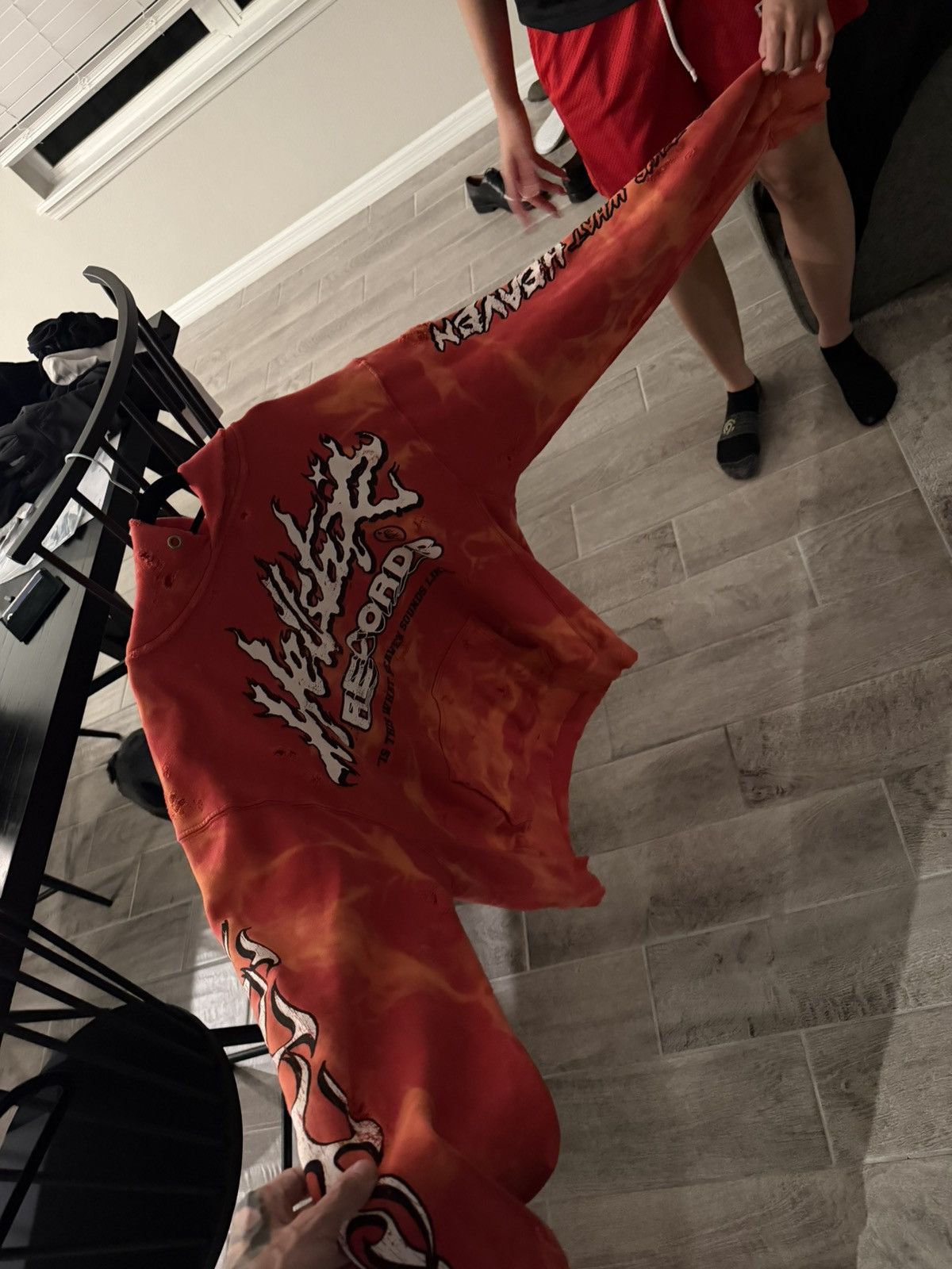 HELLSTAR Hellstar Records Ripped Lava Hoodie size Large Worn Once Size US L / EU 52-54 / 3 - 2 Thumbnail
