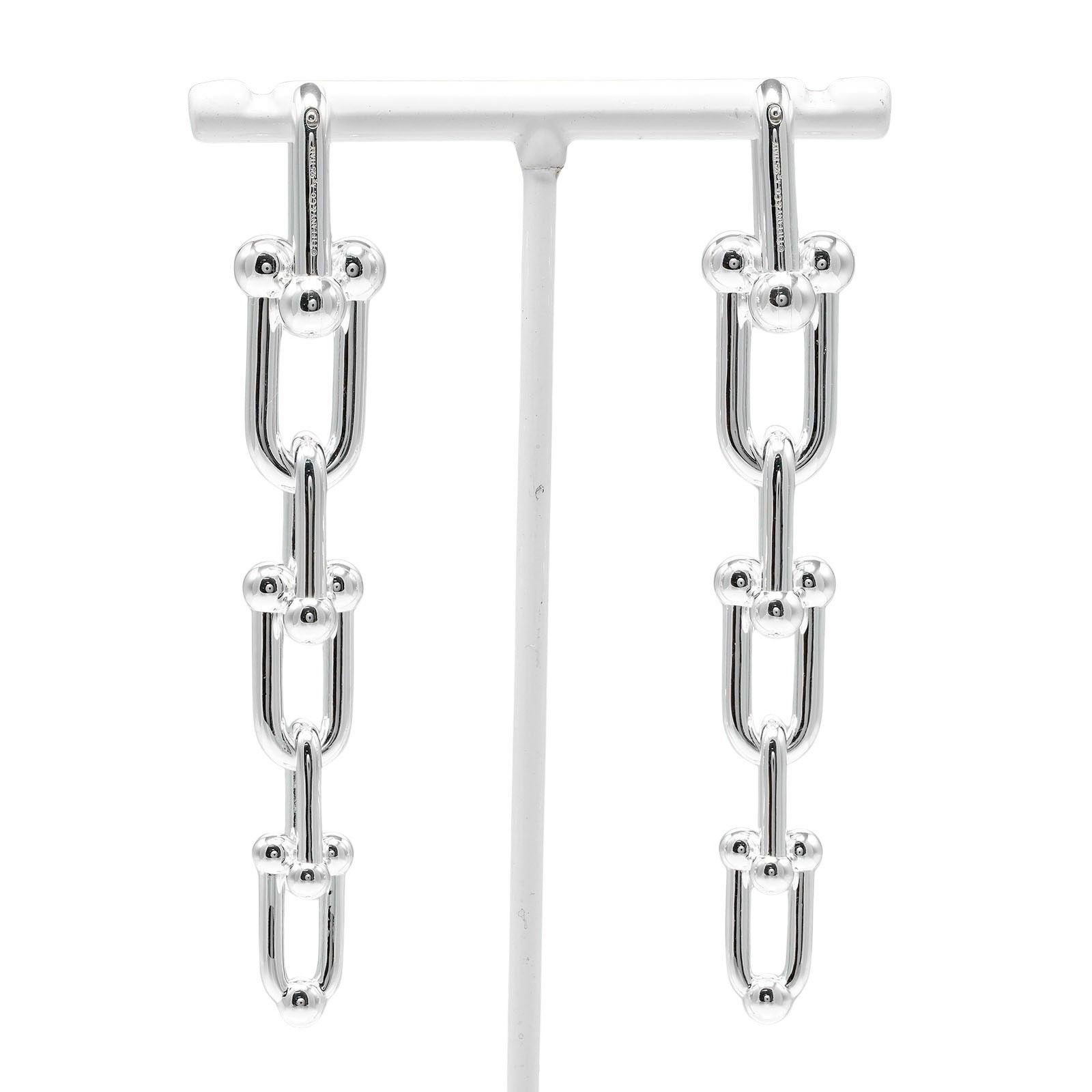 Tiffany & Co. Tiffany HardWear Graduated Link Silver Earrings Metal Earrings DUTY FREE for USA