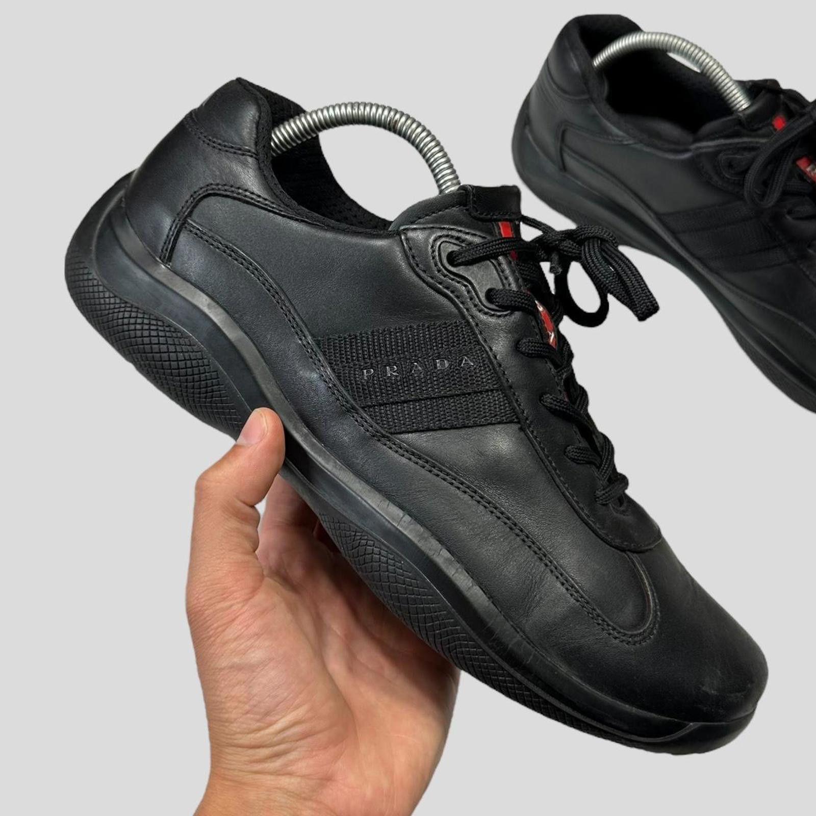 Prada Prada 2007 Cups Carbon Logo Triple Black - UK8 Size US 9 / EU 42 - 2 Thumbnail