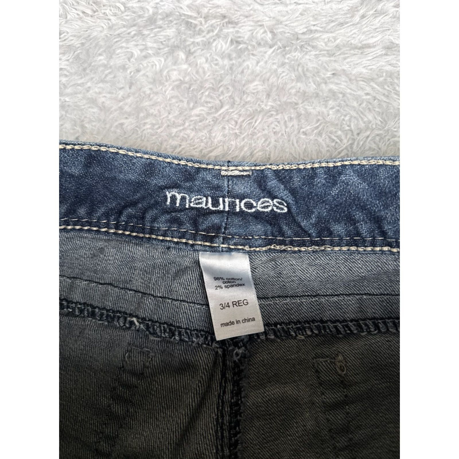 Vintage Maurices Jeans Women 3 Bootcut Denim Blue 28x31 Slim Regular 5-Pocket Stretch Cotton Size 26" / US 2 / IT 38 - 6 Thumbnail