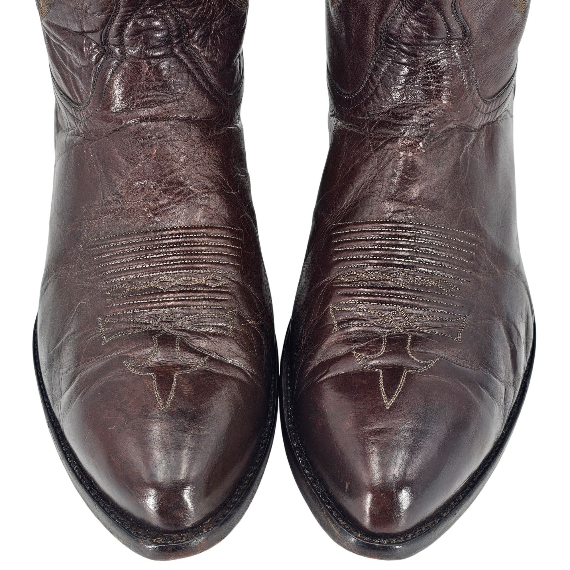 Other Tres Outlaws Falconhead Mens sz 15 Dark Brown Leather Custom Size US 15 / EU 48 - 14 Thumbnail