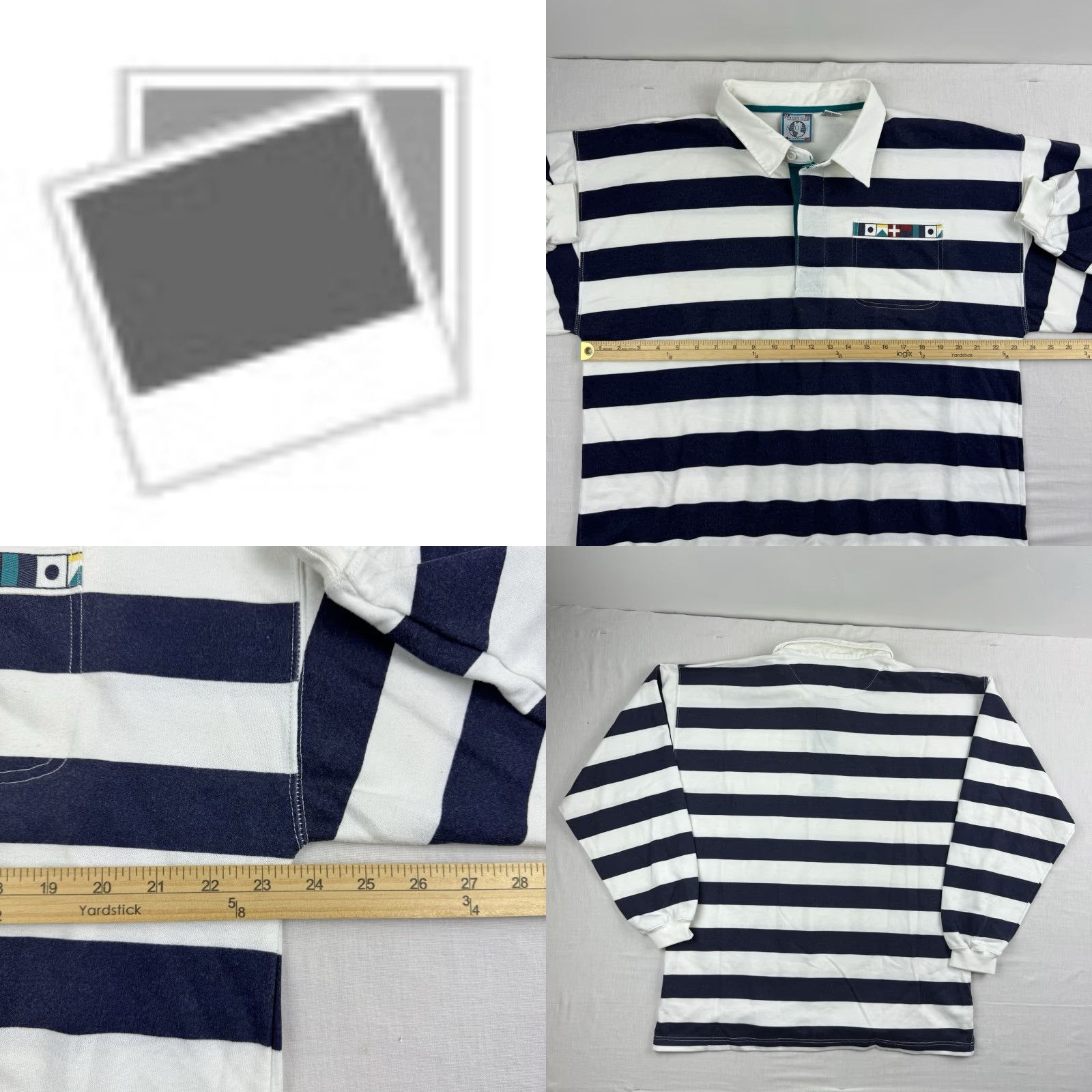 Van Heusen VINTAGE Van Heusen Polo Adult XL Striped Long Sleeve Rugby Nautical 90s Mens Size US XL / EU 56 / 4 - 8 Thumbnail