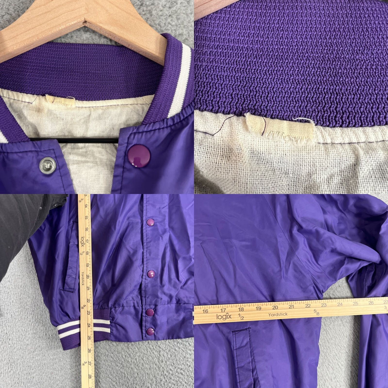 Vintage VINTAGE Northwestern Wildcats Purple Varsity Jacket Large Nylon Snap Mens 80s Size US L / EU 52-54 / 3 - 8 Thumbnail