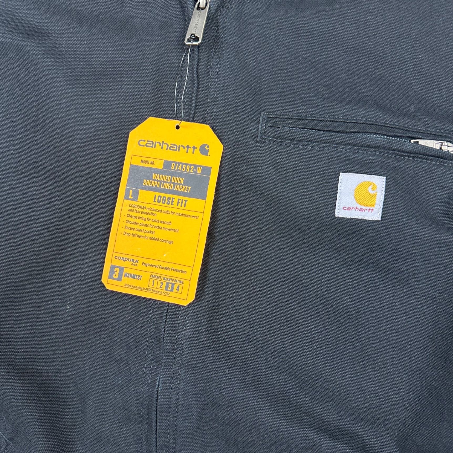 Carhartt VINTAGE Carhartt Jacket Womens XL Black Washed Duck Sherpa Lined Hooded Loose Fit Condura Size XL / US 12-14 / IT 48-50 - 4 Thumbnail