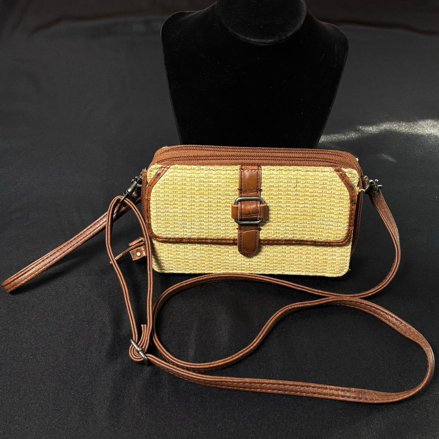 Other Western Tan & Brown Straw Wallet Purse Size ONE SIZE - 1 Thumbnail