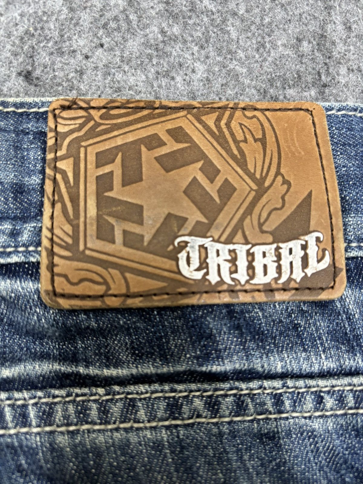 Japanese Brand 💥Dragon Embroidery💥Tribal Insane Blue Wash Denim F652 Size US 34 / EU 50 - 19 Thumbnail