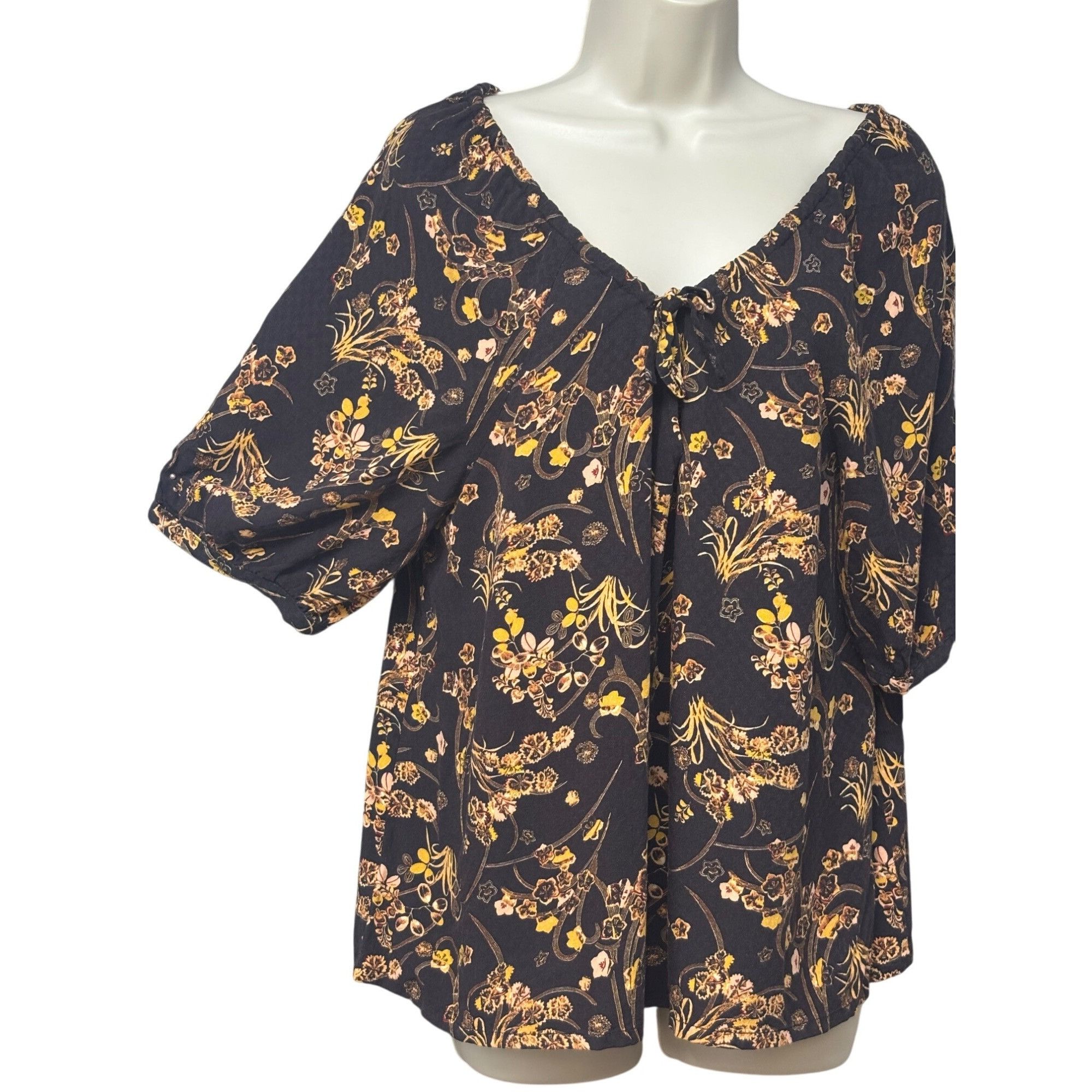 Treasure & Bond Treasure & Bond Women’s Elbow Sleeve Printed Peasant Top, Br Size XS / US 0-2 / IT 36-38 - 1 Thumbnail