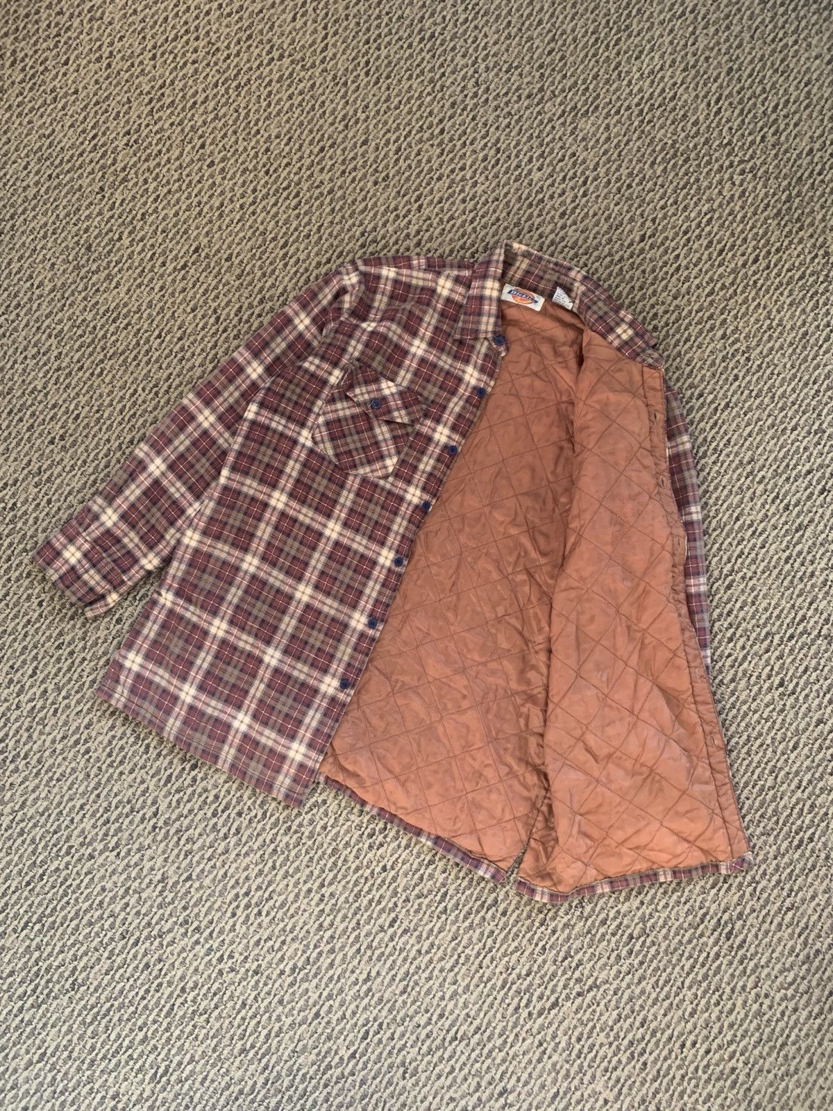 Dickies Vintage 1980's Dickies Brown Plaid Padded Button Up Flannel Size US L / EU 52-54 / 3 - 8 Thumbnail