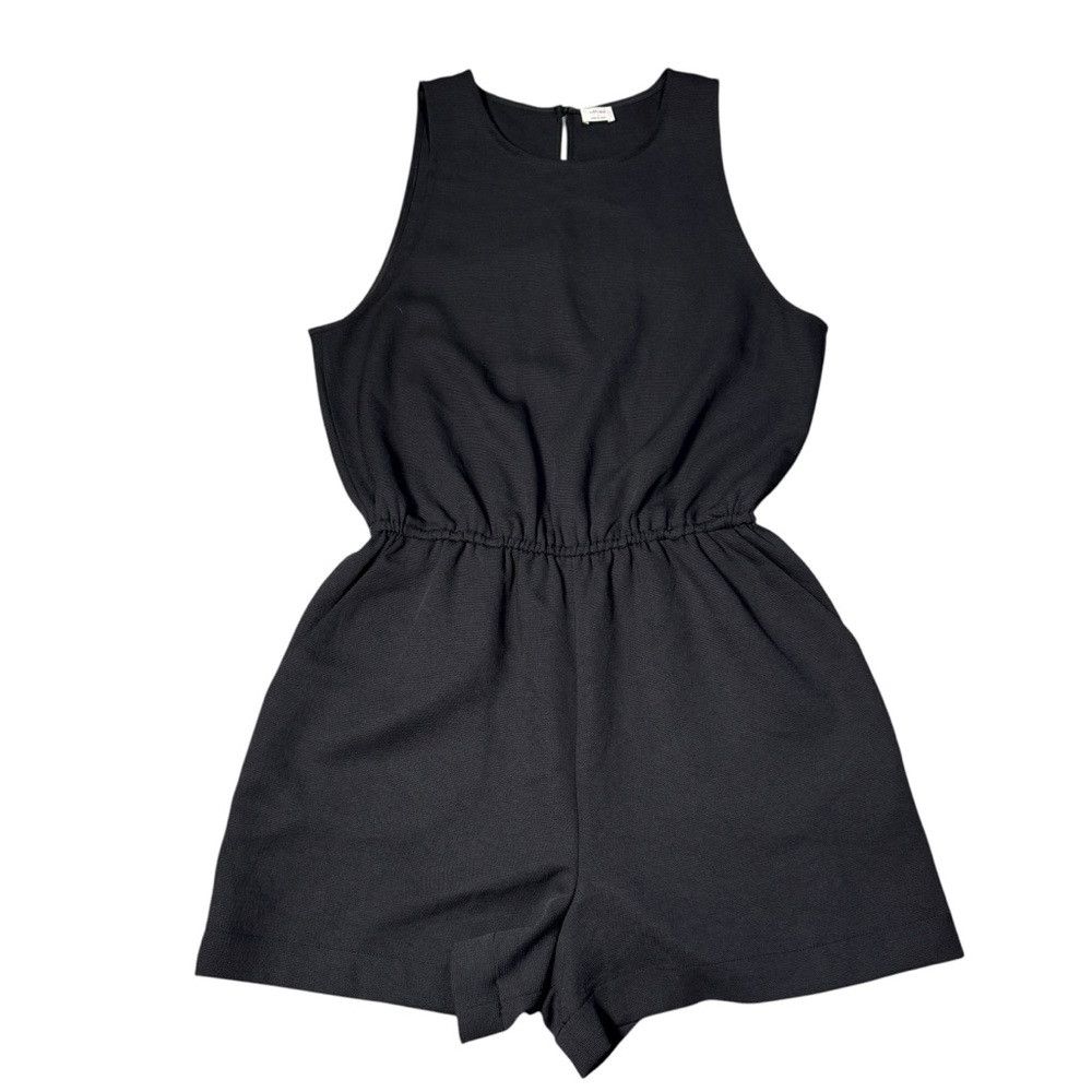 Aritzia Wilfred Aritzia Rive Black Sleeveless Shorts Romper Size L Size 36" / US 14 / IT 50 - 2 Thumbnail