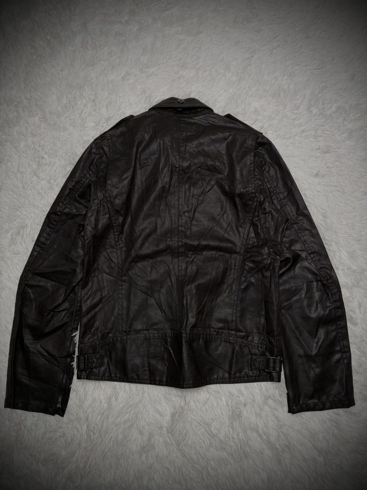 Japanese Brand Rare 2000s Schlussel biker waxed denim jacket vkei Size US M / EU 48-50 / 2 - 6 Thumbnail