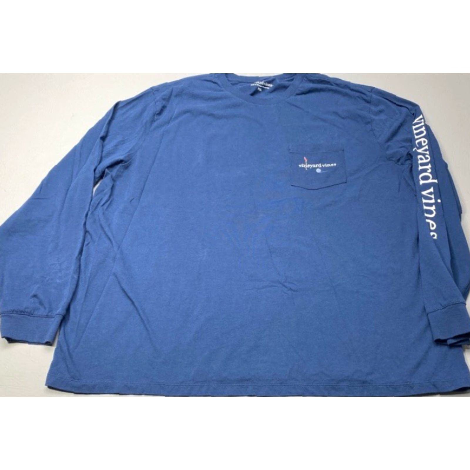 Vineyard Vines Vineyard Vines Golf Putt Long-Sleeve Pocket Tee T-Shirt Blue Men's 2XL 8093 Size US XXL / EU 58 / 5 - 4 Thumbnail