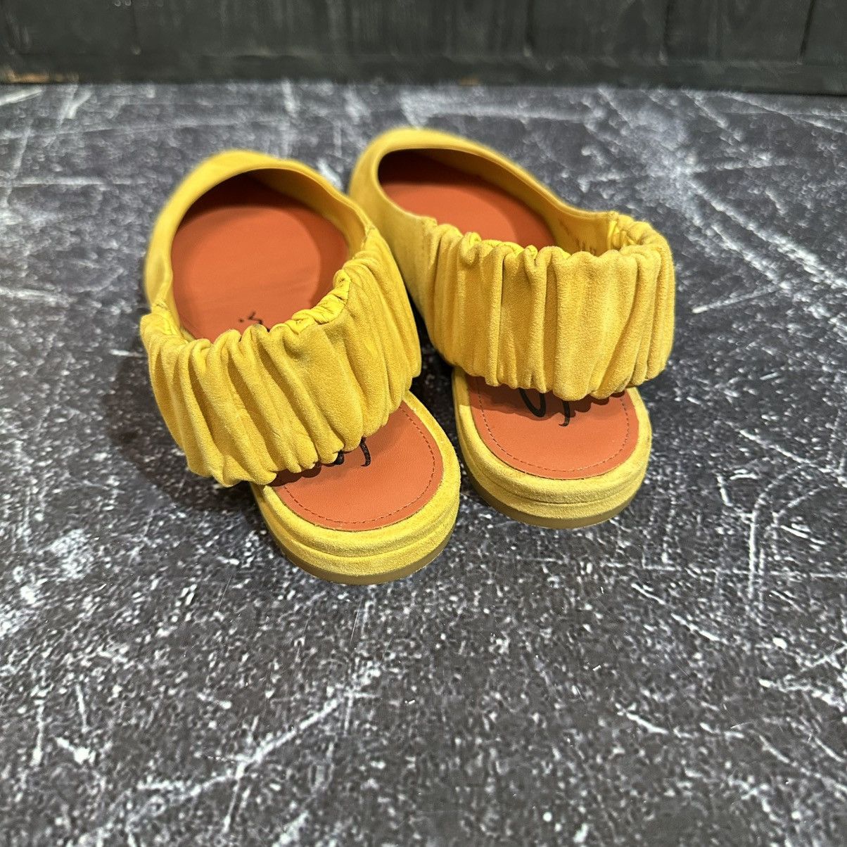 Santoni SANTONI - Women’s Yellow Ballet Suede Flats Size 37 Size US 7 / IT 37 - 8 Thumbnail