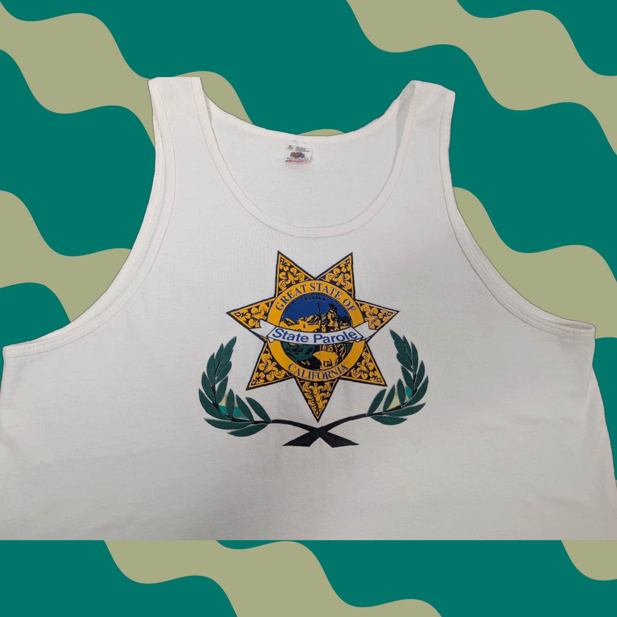 Fruit Of The Loom VINTAGE Fruit Of The Loom Tank Top California Logo White XL Mens Size US XL / EU 56 / 4 - 1 Thumbnail