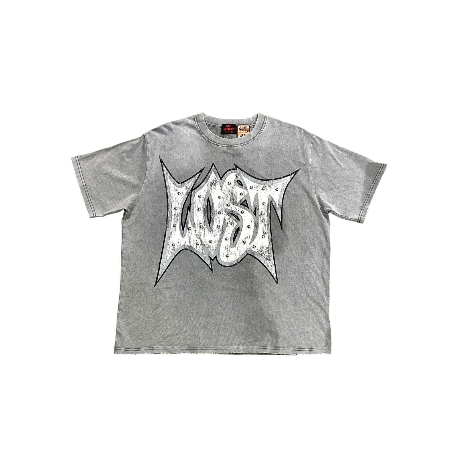 LOST INTRICACY Lost Intricacy "Outline Studded" Grey Tee Size US XL / EU 56 / 4 - 1 Thumbnail
