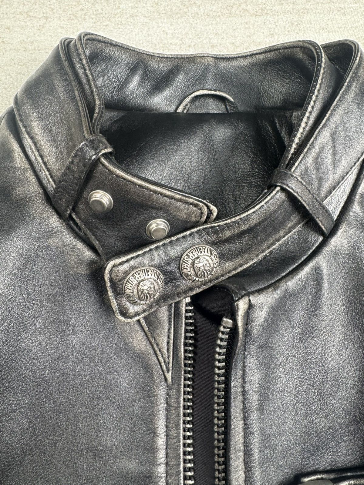Bape Bape black washed leather Harrington Style jacket Size US M / EU 48-50 / 2 - 10 Thumbnail