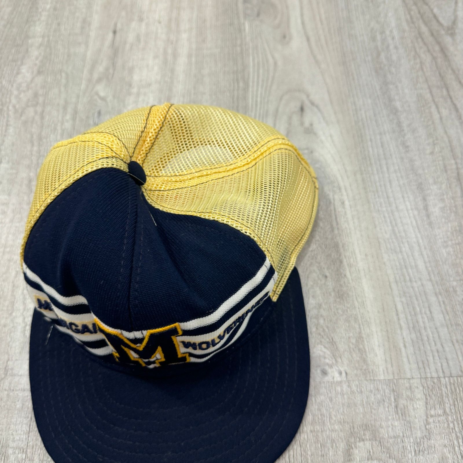 Vintage Vintage Michigan Wolverines Hat Blue Yellow Mesh Snapback Size ONE SIZE - 3 Thumbnail