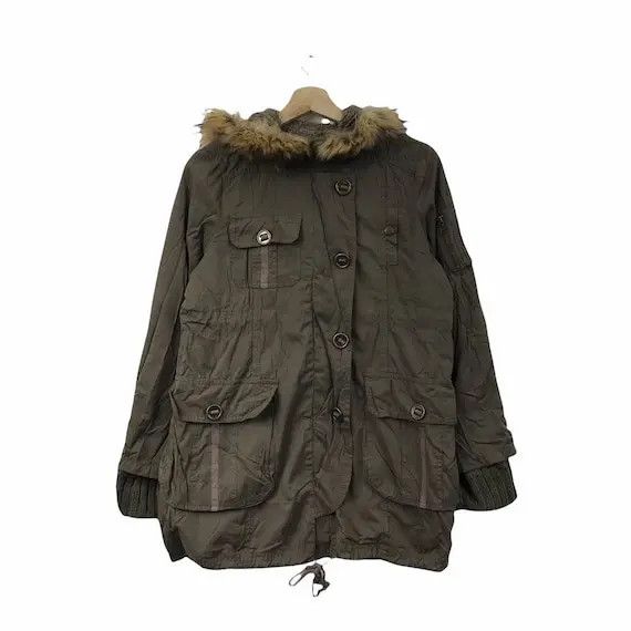 ABAHOUSE Vtg ABAHOUSE ECRU JAPAN Tactical Faux Fur Trench Coat Parka Size S / US 4 / IT 40 - 1 Thumbnail