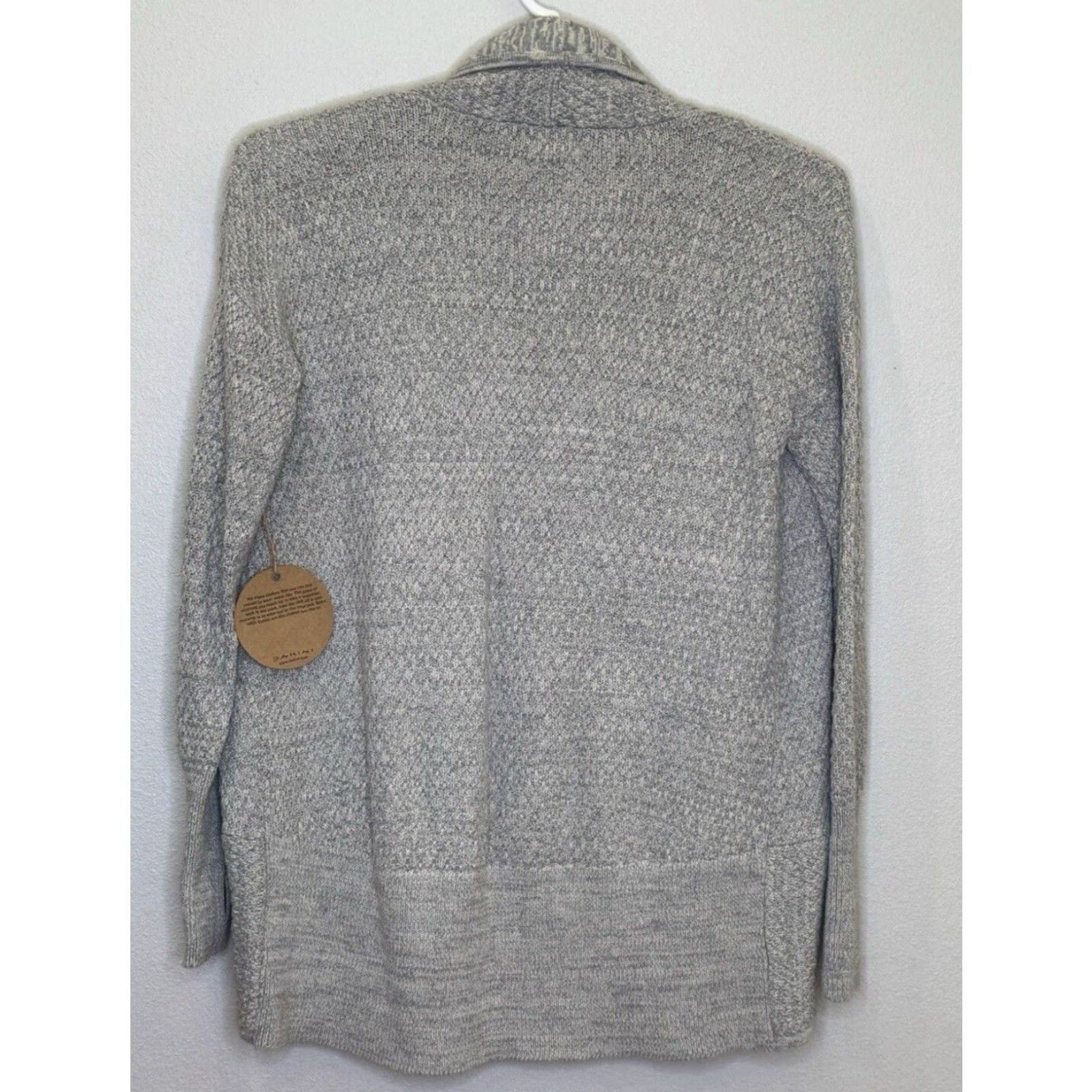 Dakine Dakini Open Front Sweater Cardigan Womens Sz Large Gray Cotton Blend Collar NEW Size L / US 10 / IT 46 - 6 Thumbnail