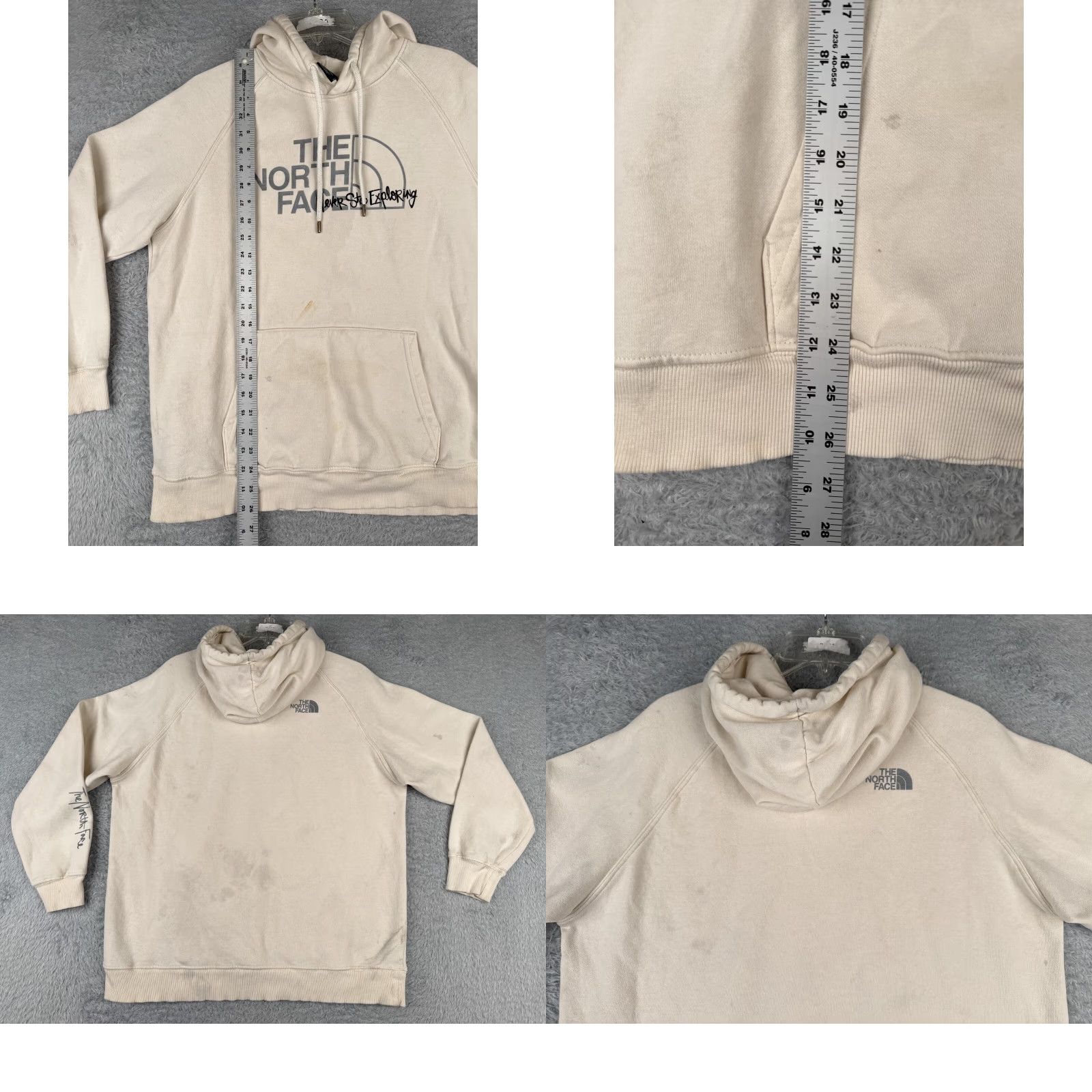 The North Face The North Face Hoodie Women L Beige Pullover Logo Front Pocket Regular Size Jersey Fabric READ Size L / US 10 / IT 46 - 9 Thumbnail