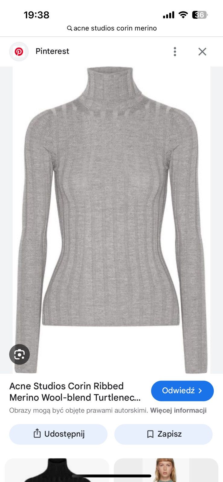 Acne Studios Gray roll-neck Size XS / US 0-2 / IT 36-38 - 10 Thumbnail