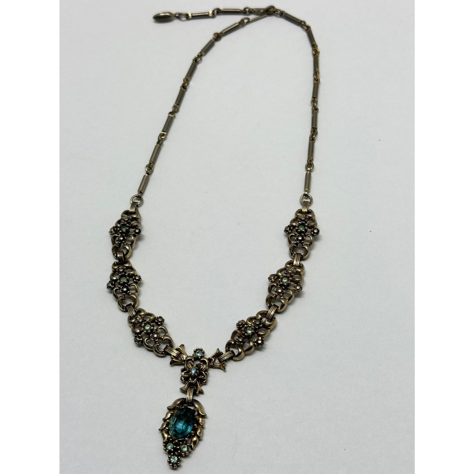 Vintage Vintage blue rhinestone collar necklace Size ONE SIZE - 2 Thumbnail