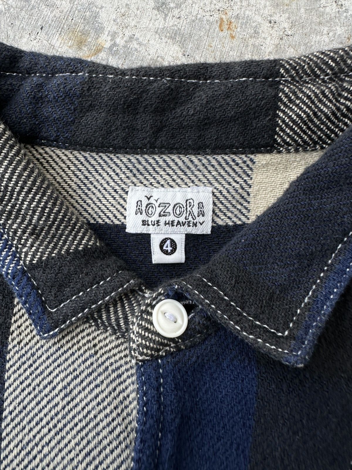 Japanese Brand Aozora Baseball Plaid Flannel button up shirt Size US L / EU 52-54 / 3 - 6 Thumbnail