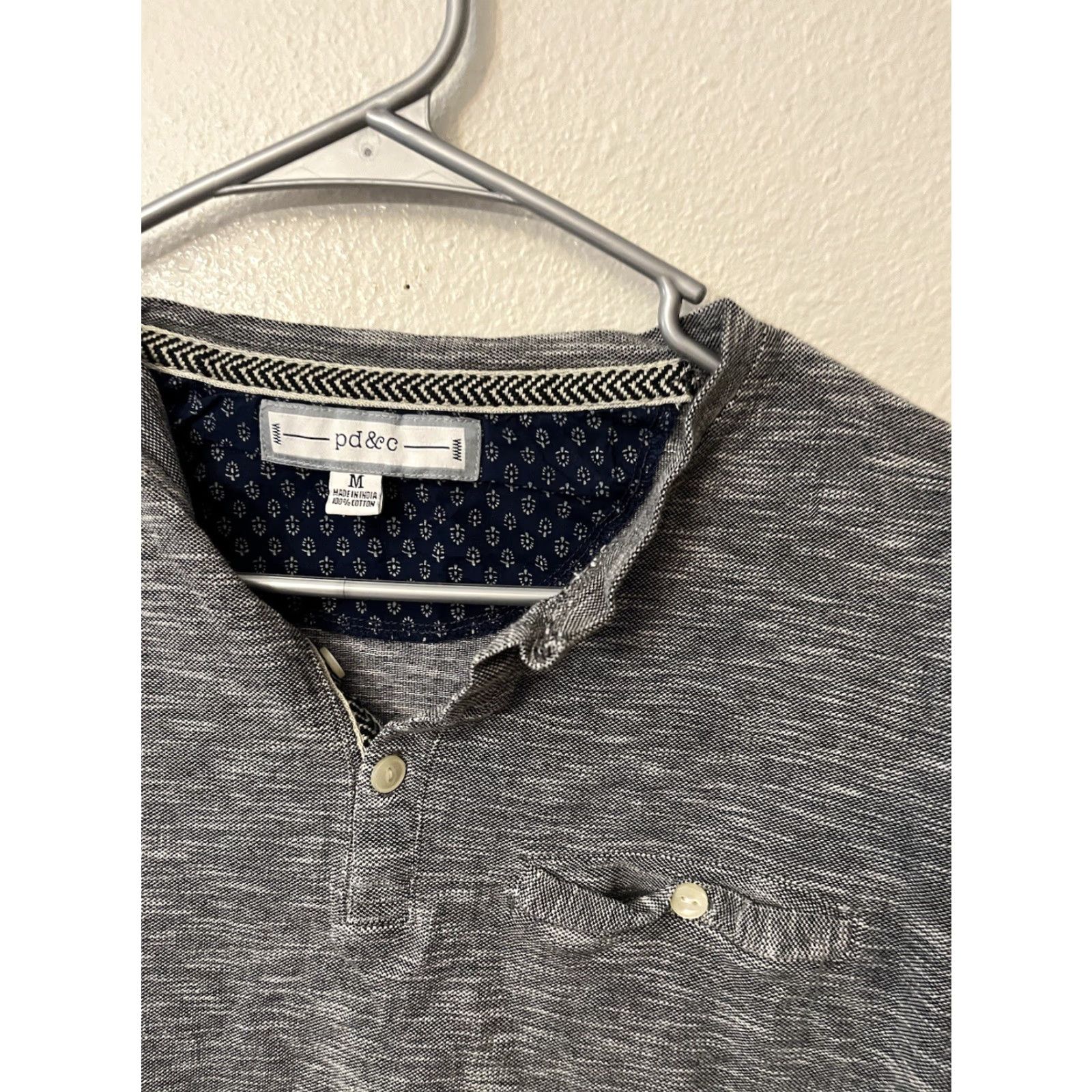 Denime PDC Paper Denim Cloth Gray Short Sleeve Knit Shirt Mens Medium Stretch Cotton Size US M / EU 48-50 / 2 - 2 Thumbnail