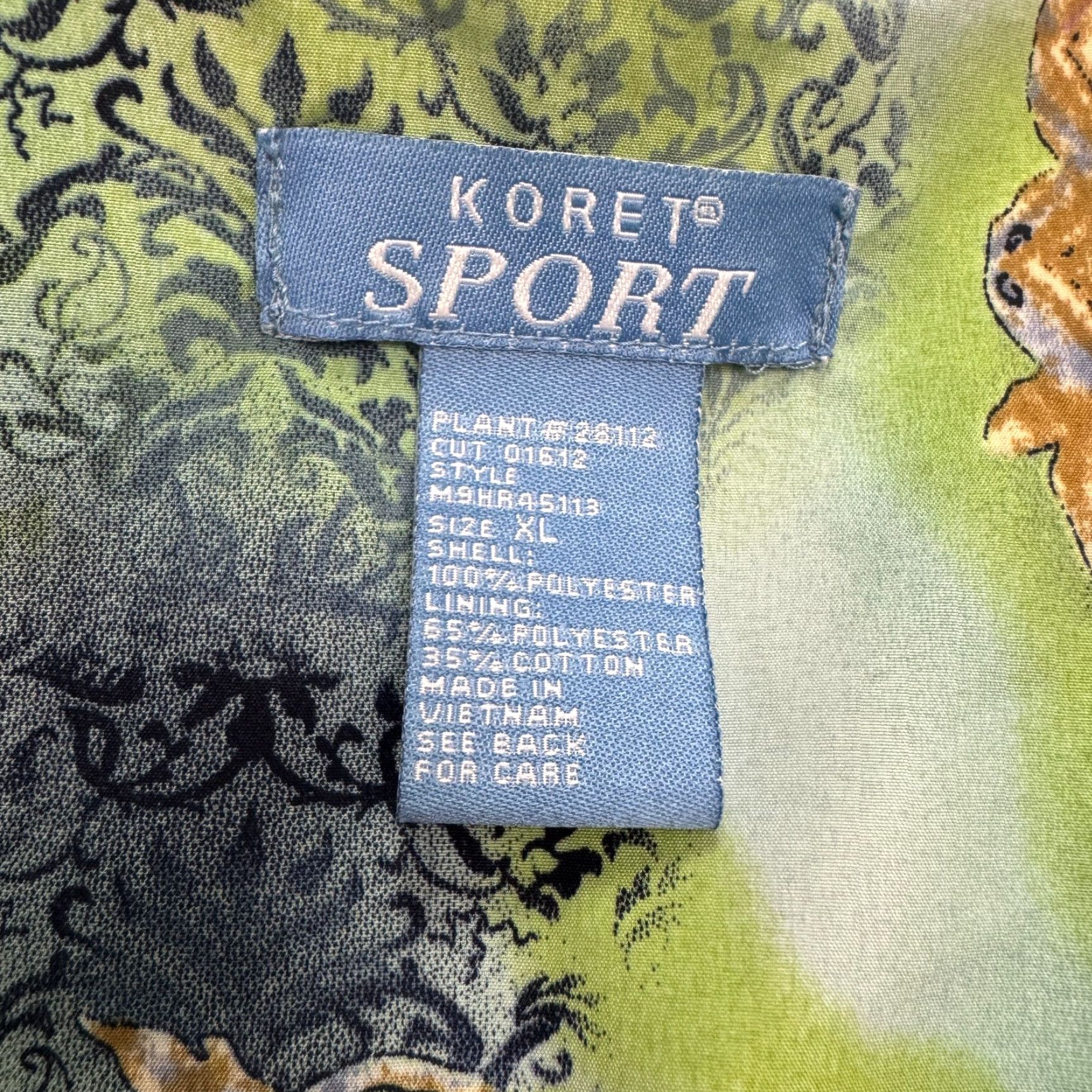 Vintage VINTAGE Koret Windbreaker Jacket Womens XL Green 90s Baroque Abstract All Seasons, Breathable, Zip, Regular Fit Size XL / US 12-14 / IT 48-50 - 6 Thumbnail