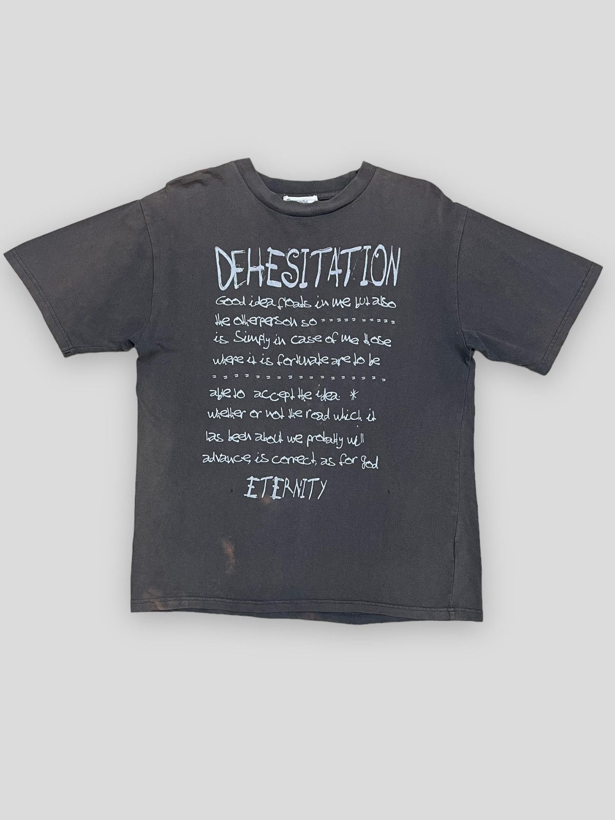 image of Beauty Beast x Vintage Send Offervintage Beaumure Dhesitation Poem Distressed Tee in Grey (Size Med