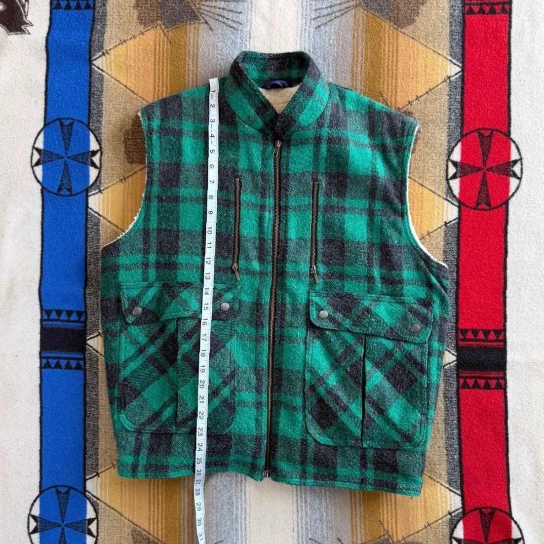 Vintage VINTAGE Northern Summit Vest Plaid Wool Lined 80s Green Size L Men Outer Sherpa Winter Size US L / EU 52-54 / 3 - 8 Thumbnail