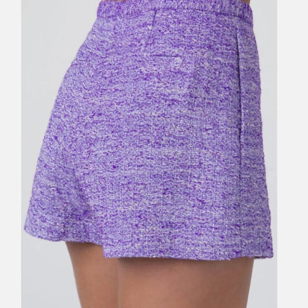 Iro New IRO Paris Najo Tweed Shorts in Purple/Silver Size 28" / US 6 / IT 42 - 4 Thumbnail
