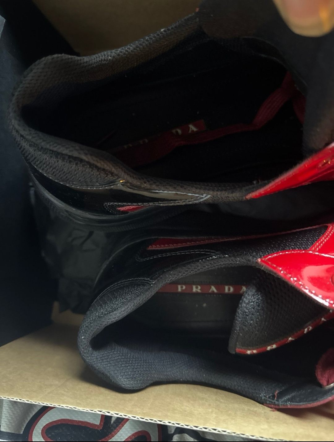 Prada Prada America's Cup Sneakers Red Patent 10 Black Size US 10 / EU 43 - 3 Thumbnail
