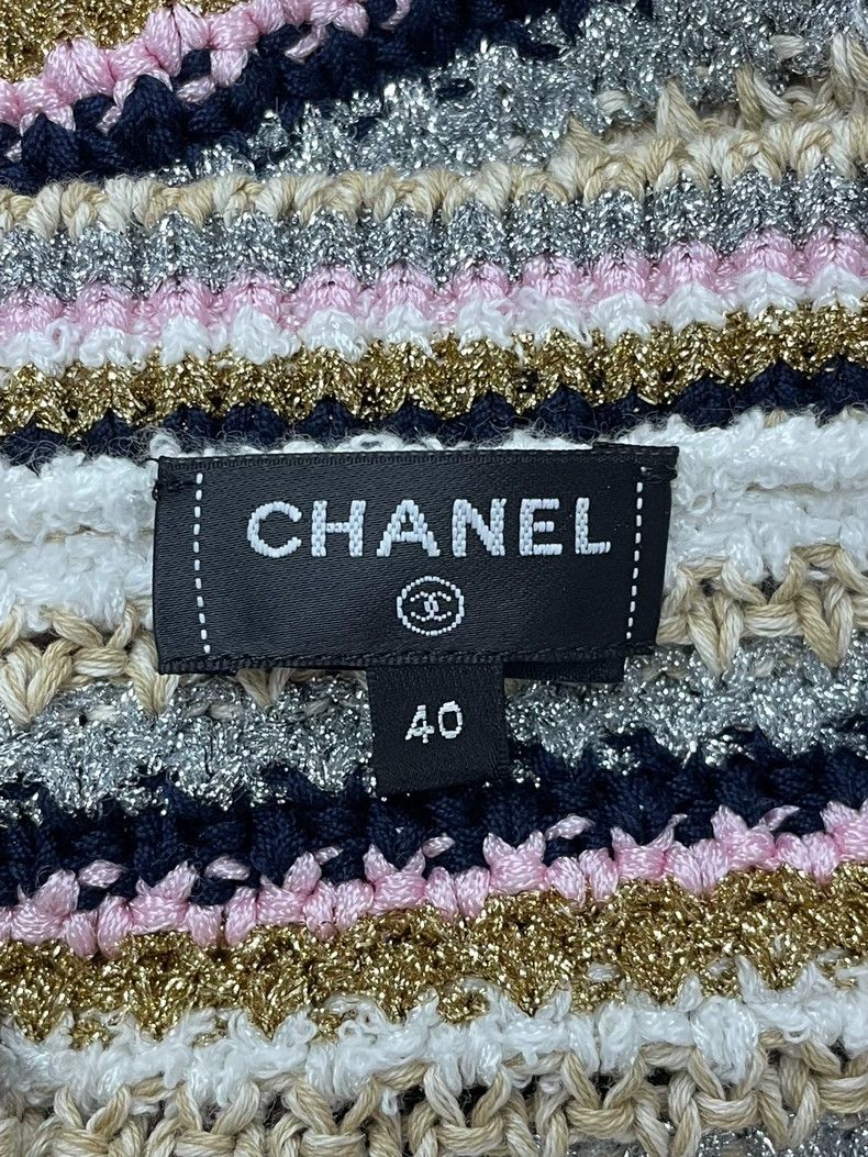 Other chanel 24P colour-blocked striped diamond buckle knitted c Size S / US 4 / IT 40 - 4 Thumbnail