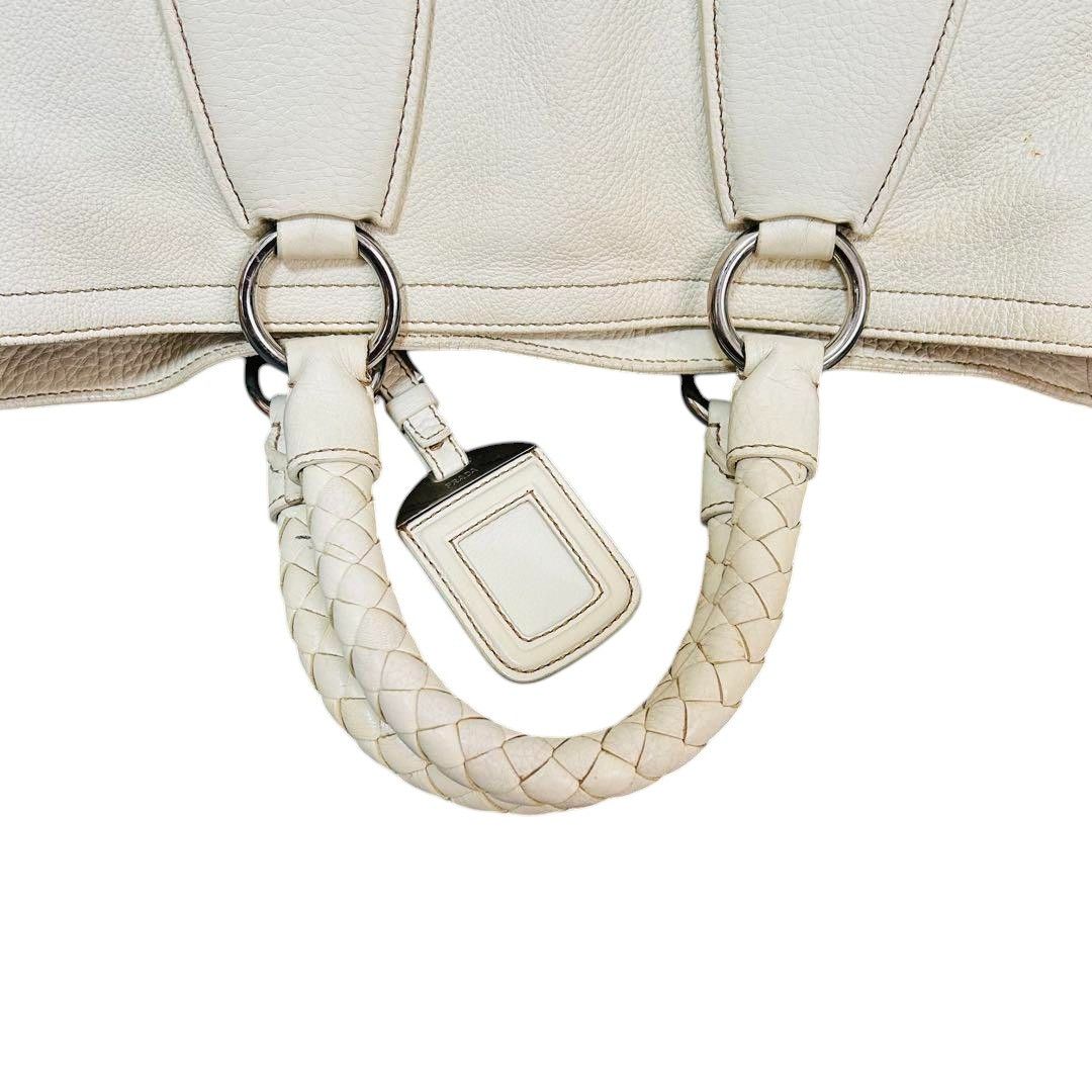 Prada Prada - Shoulder Bag Handbag White Nappa Leather Gold Size ONE SIZE - 7 Thumbnail
