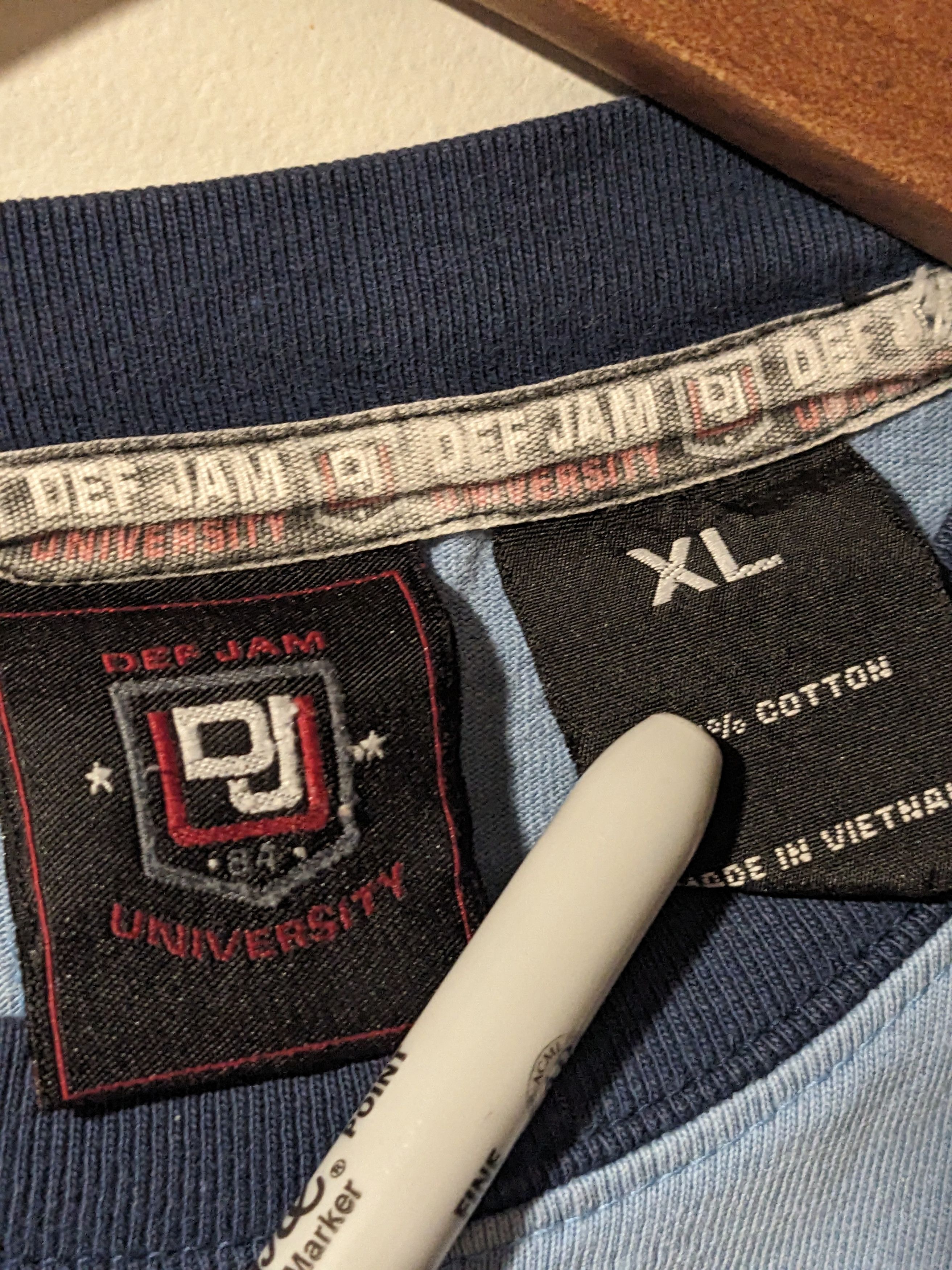 Designer × Vintage Vintage Y2K Def Jam University Respect Blue X-Large T-Shirt Size US XL / EU 56 / 4 - 3 Thumbnail