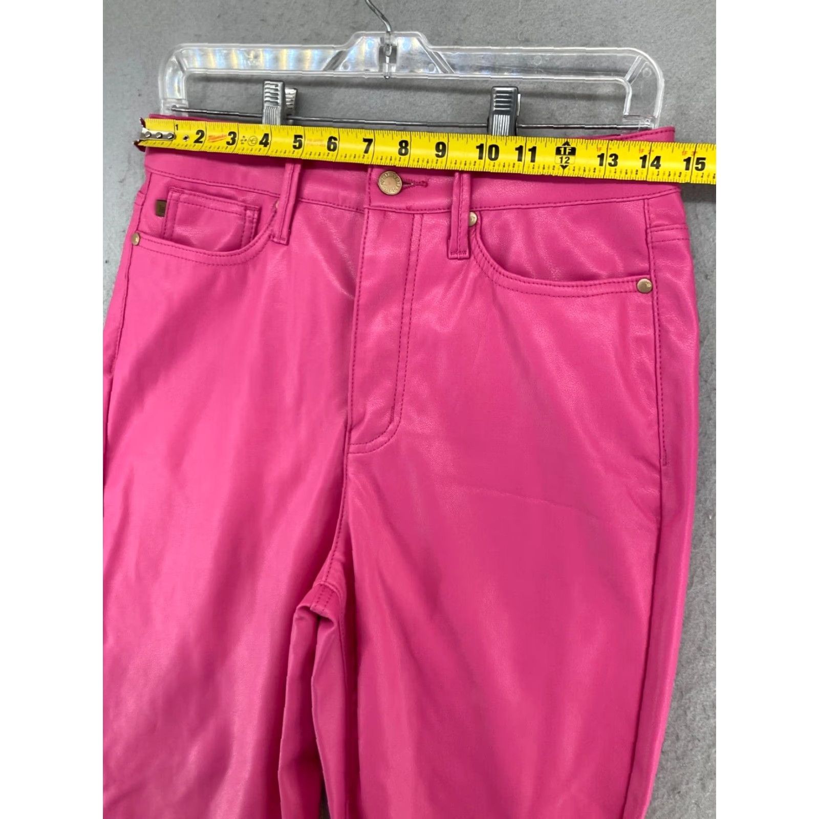 Vintage Judy Blue Womens Pleather Pants 5 Pink City Straight Size 27" / US 4 / IT 40 - 2 Thumbnail