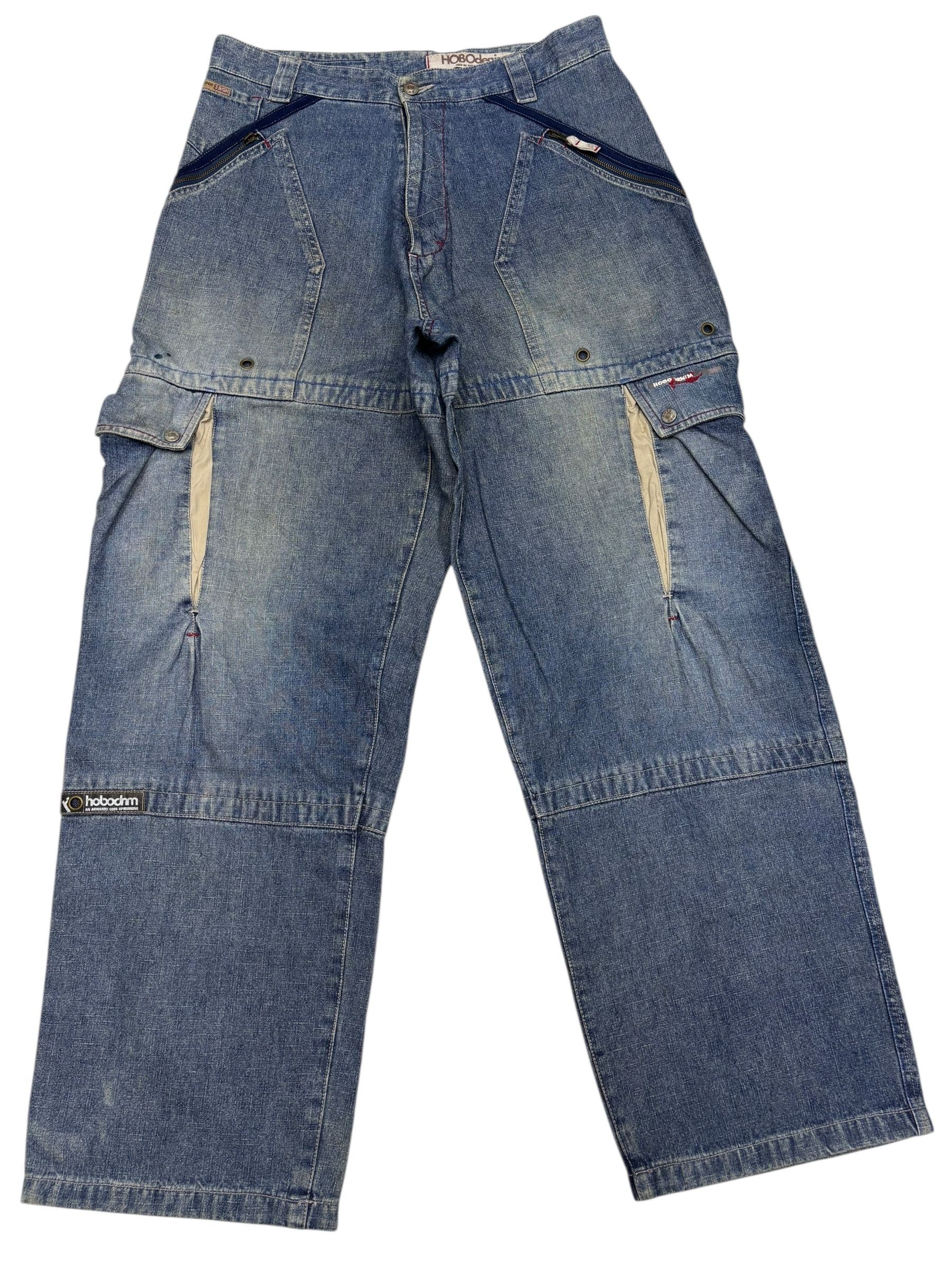 JNCO 🔥HOBO BAGGY MULTIPOCKET CARGO DENIM JEANS Size US 34 / EU 50 - 3 Thumbnail