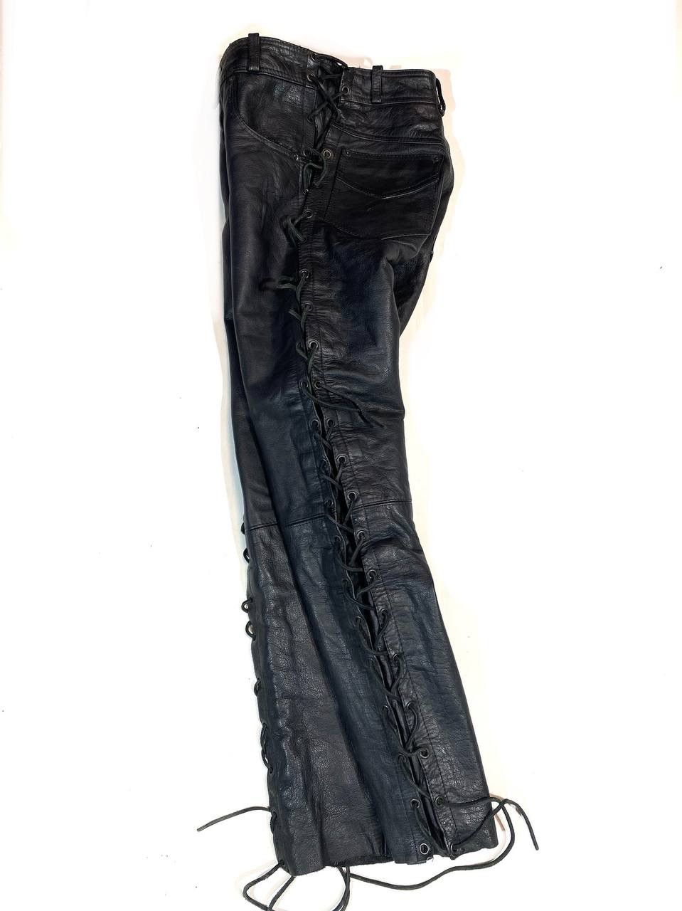 Leather × Vintage Vintage Racing Biker Leather Pants Size US 29 - 2 Thumbnail