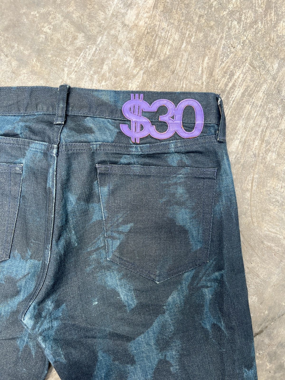 Swagger SAMPLE Swagger Waxed Blue Denim Jeans Size US 31 - 3 Thumbnail