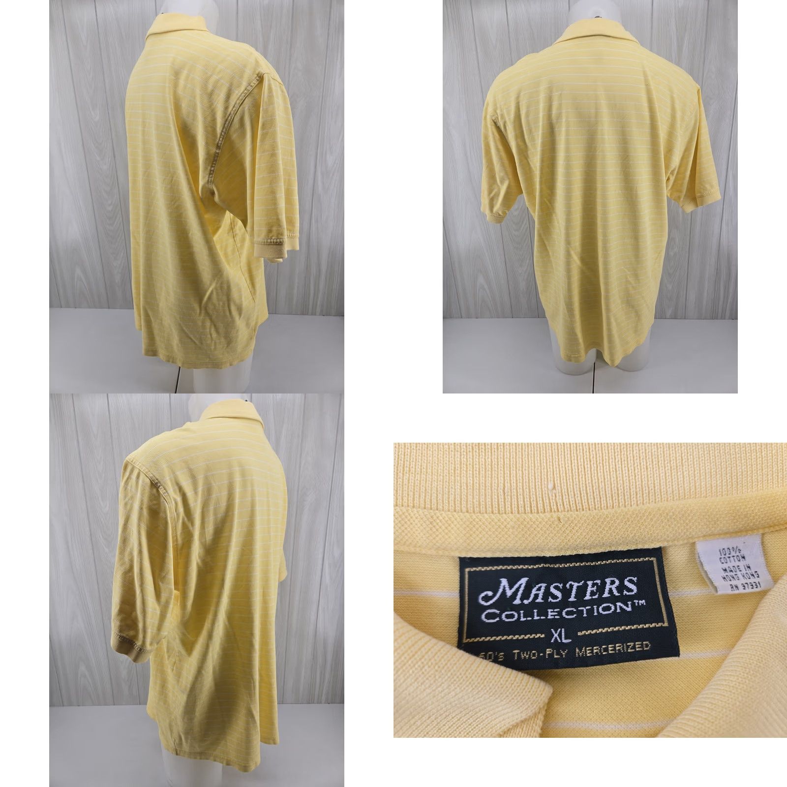 Vintage VINTAGE Masters Collection Polo Shirt Mens XL Striped 100% Cotton Yellow Shirt Polo Mens XL Striped 100% Cotton Masters Collection Size US XL / EU 56 / 4 - 8 Thumbnail
