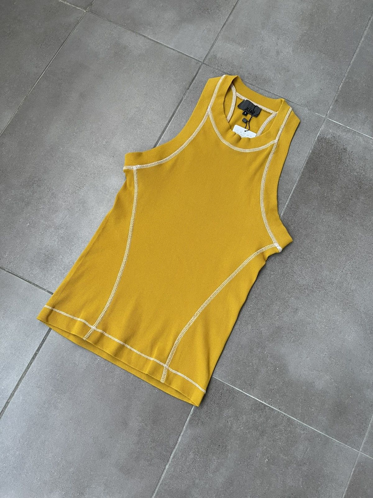 Saul Nash !DS! SS23 Saul Nash Yellow Overlock Stitch Tank Top Size US M / EU 48-50 / 2 - 8 Thumbnail
