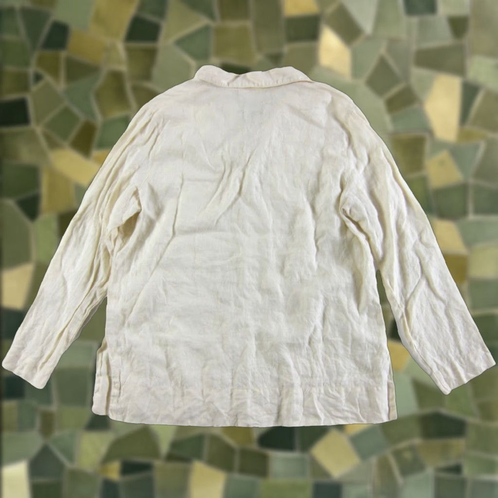 Vintage Chadwick's 100% Linen Ivory Long Sleeve Collared V-Neck Tunic Blouse 12 Size XL / US 12-14 / IT 48-50 - 1 Thumbnail