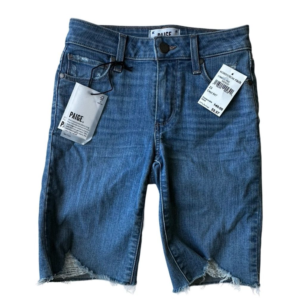 Paige Paige JAX KNEE SHORT Distressed Blue Fade Women’s Size 23. Size 25" / US 0 / IT 36 - 13 Thumbnail