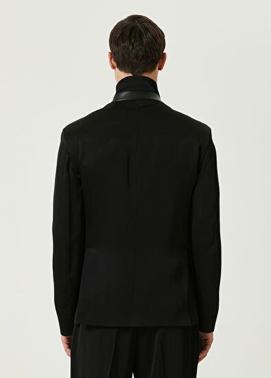 o1y0525 Logo Turtleneck Blazer in Black
