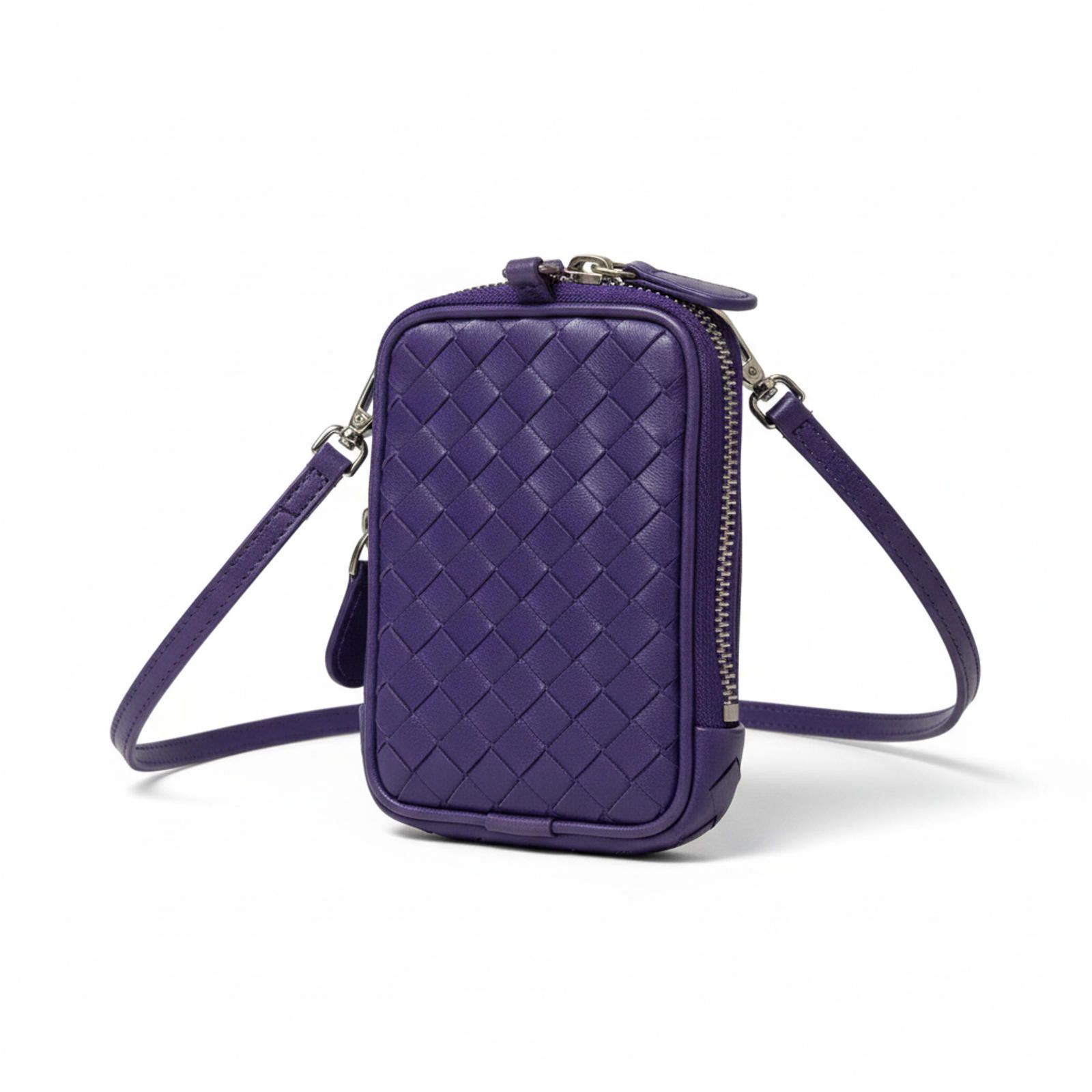 Bottega Veneta Bottega Veneta - Purple Leather Crossbody Bag Size ONE SIZE - 1 Thumbnail