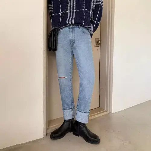 VIBE Skinny Blue Distressed Denim Jeans, Ripped Jeans Size US 32 / EU 48 - 1 Thumbnail