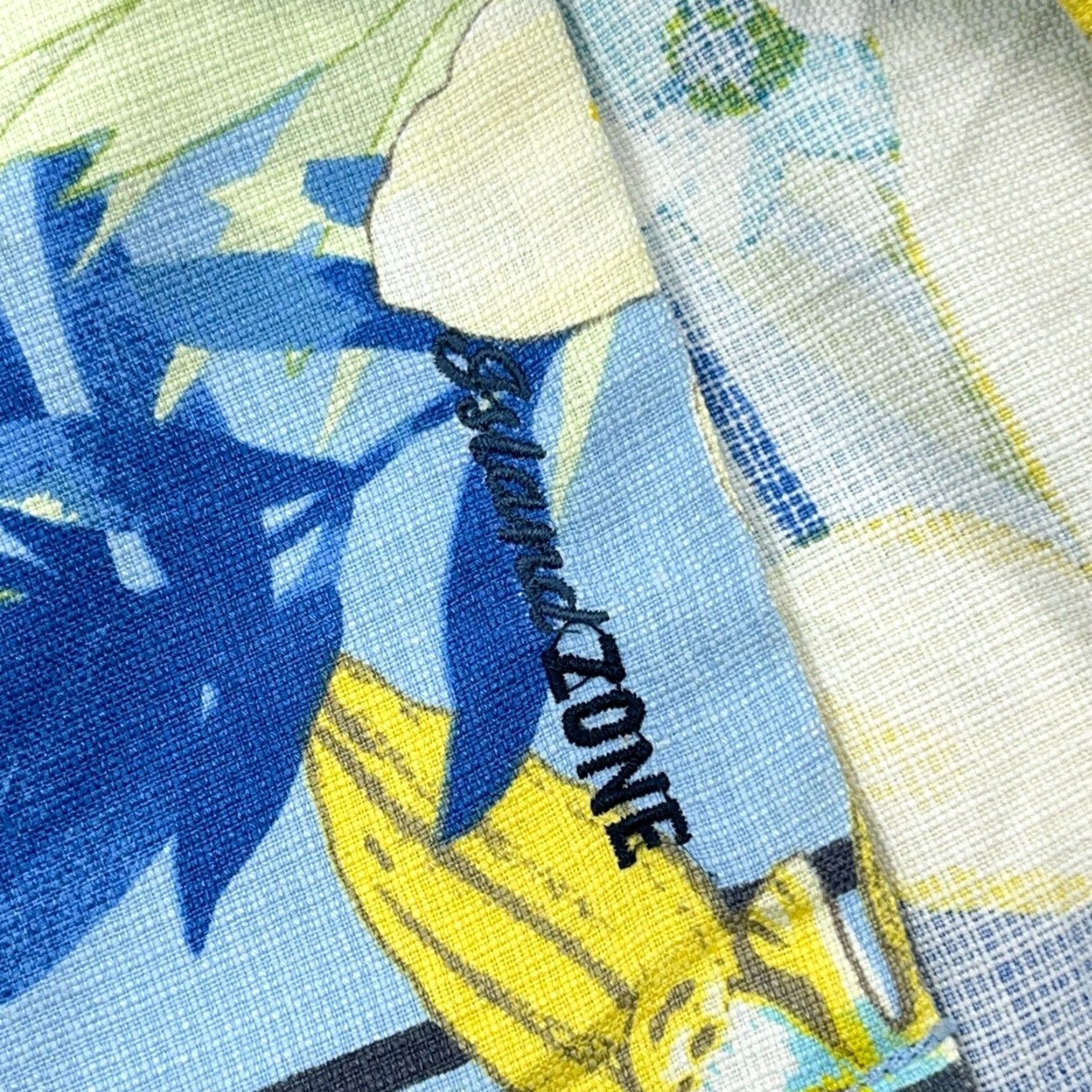 Tommy Bahama Tommy Bahama Shirt Men XXL Silk Button Up Blue Yellow Floral Hawaiian IslandZone Mens Size US XXL / EU 58 / 5 - 7 Thumbnail