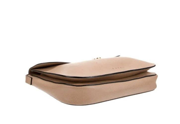 Marni Marni Beige Leather Pushlock Saddle Shoulder Crossbody Bag Size ONE SIZE - 11 Thumbnail